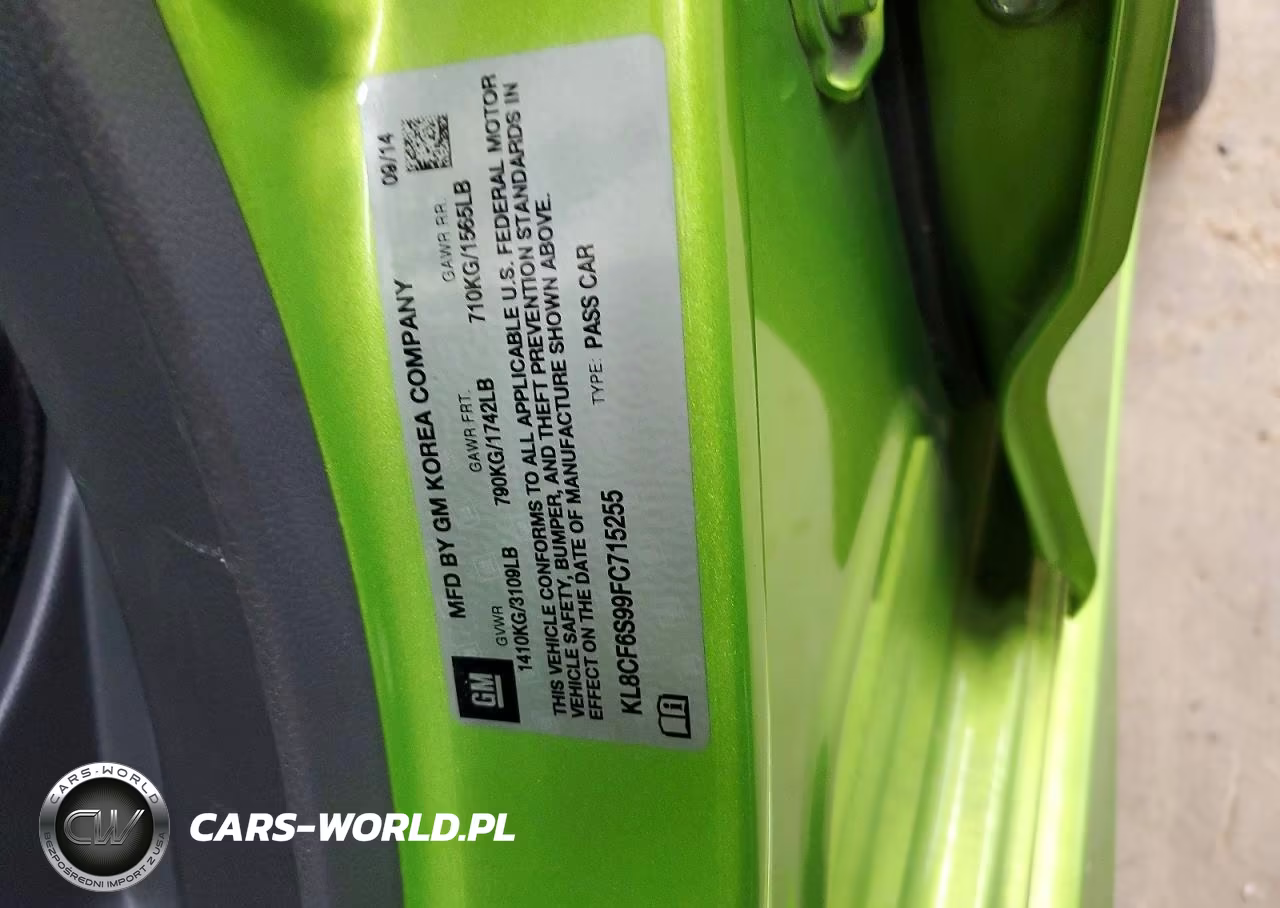 2015 Chevrolet Spark 2Lt VIN:KL8CF6S99FC715255 - 12