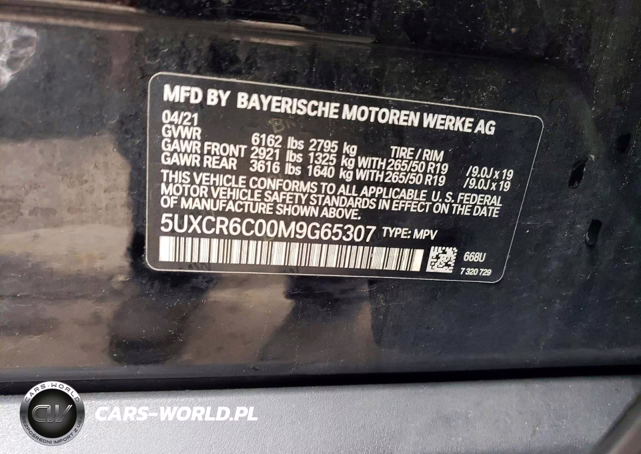 2021 BMW X5 xDrive40I VIN:5UXCR6C00M9G65307 - 13