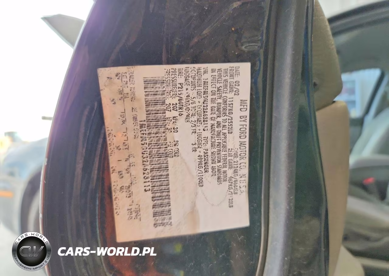 2002 Mercury Sable Gs VIN:1MEFM50U32A628113 - 12