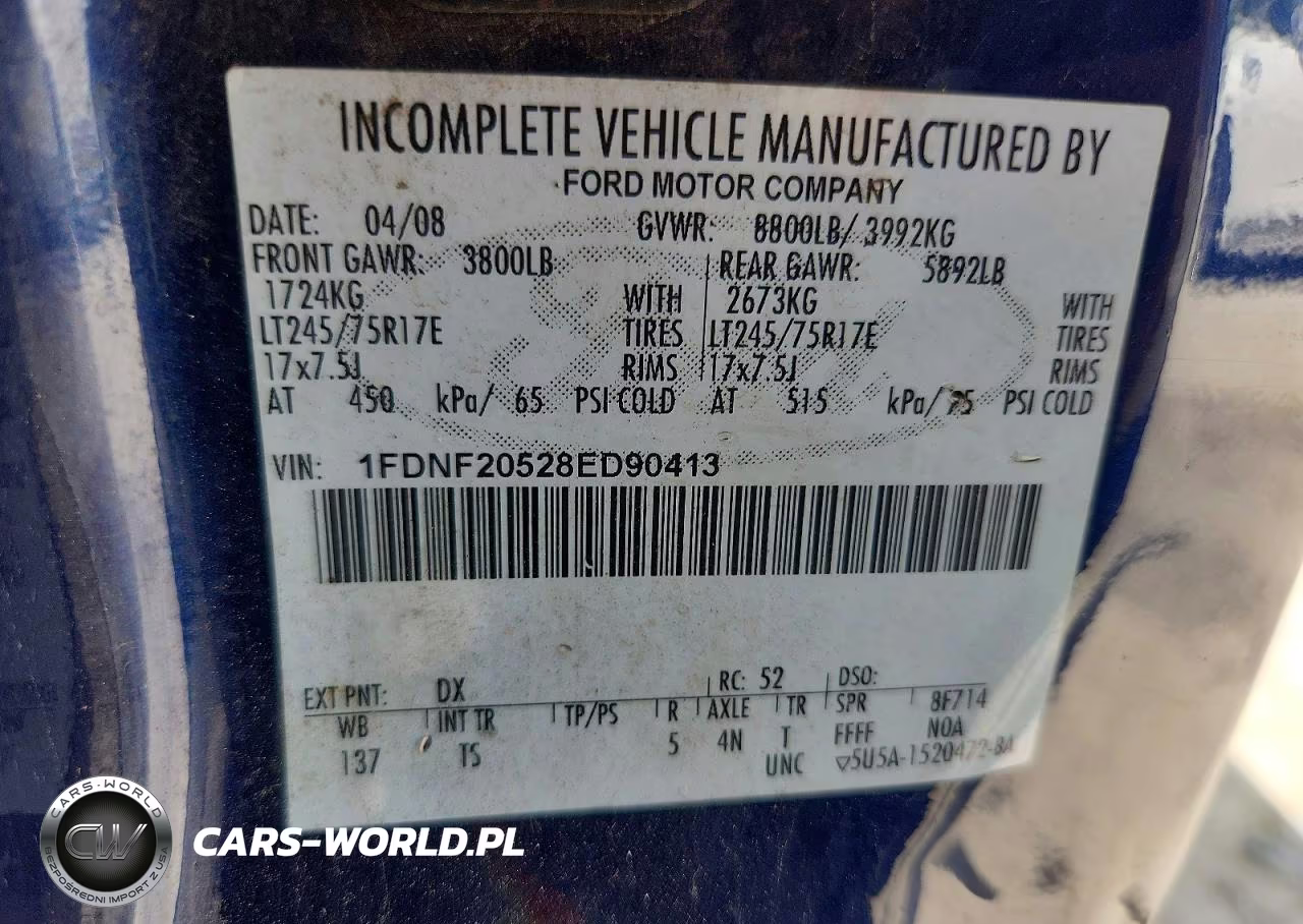 2008 Ford F250 Super Duty VIN:1FDNF20528ED90413 - 12