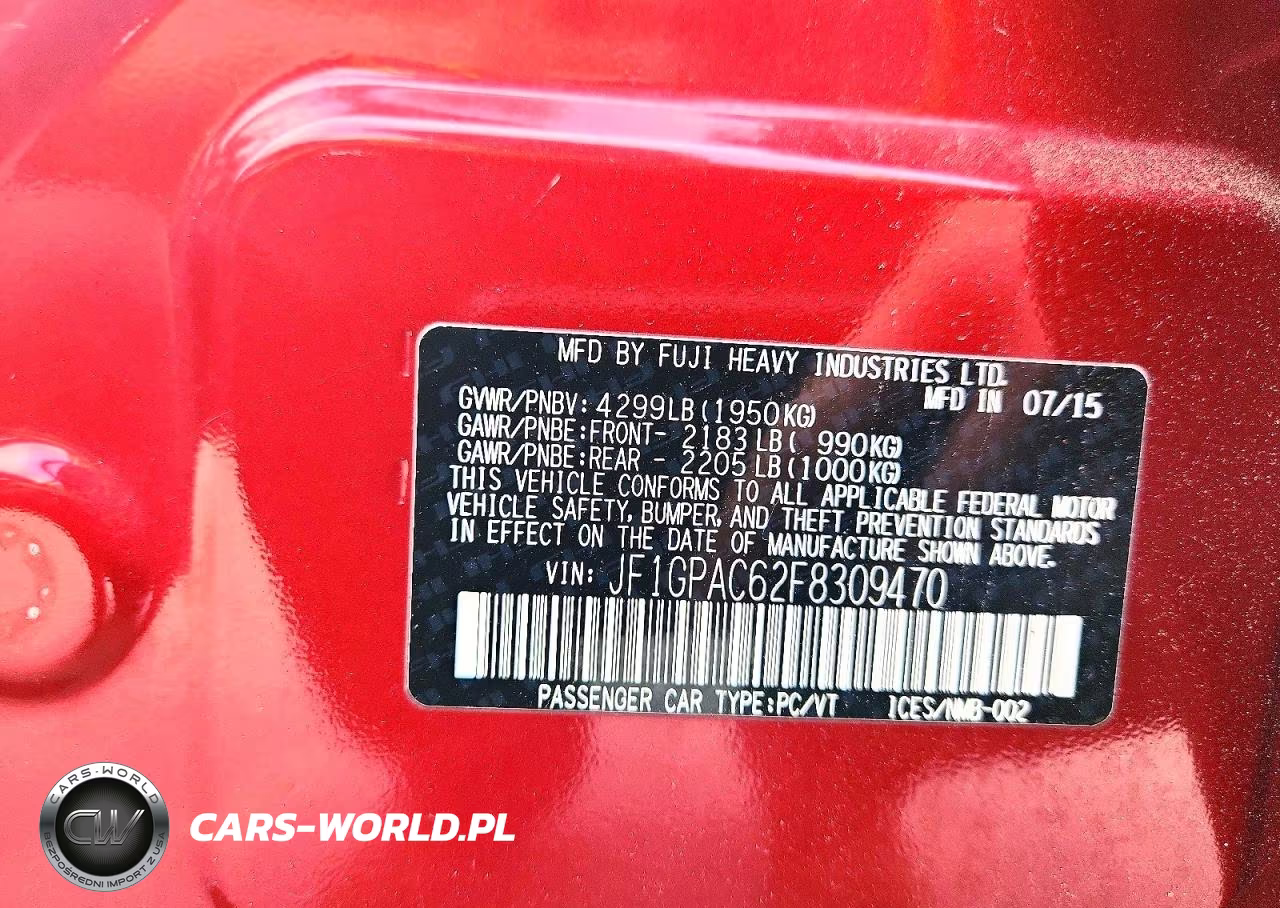2015 Subaru Impreza Premium VIN:JF1GPAC62F8309470 - 14