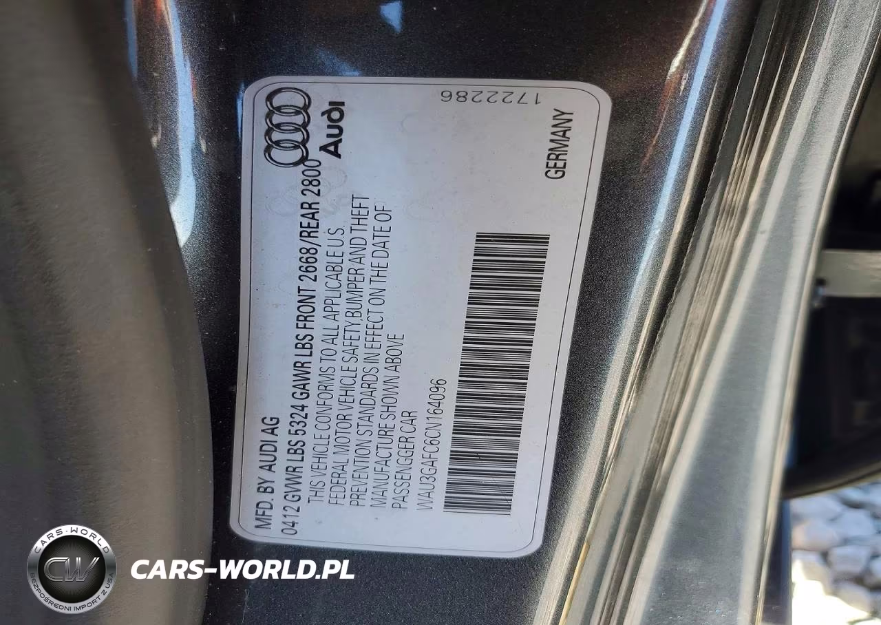2012 Audi A7 Prestige VIN:WAU3GAFC6CN164096 - 12