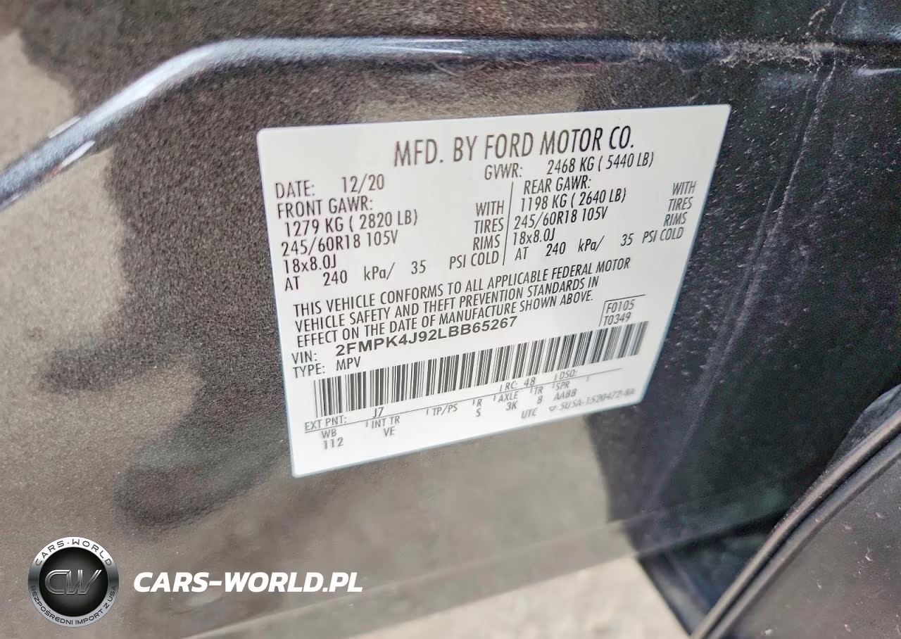 2020 Ford Edge Sel VIN:2FMPK4J92LBB65267 - 12