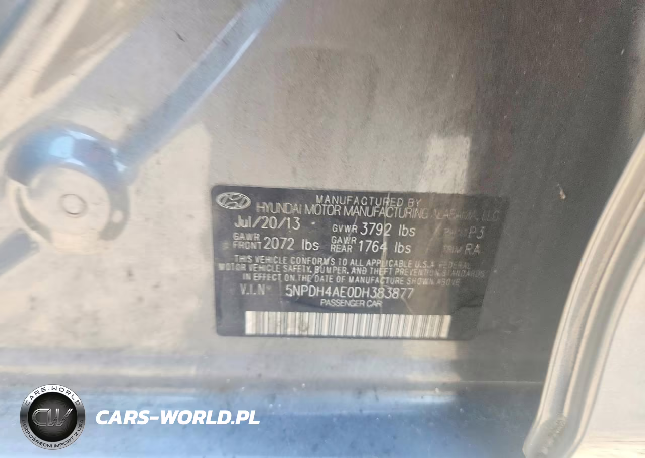 2013 Hyundai Elantra Gls VIN:5NPDH4AE0DH383877 - 13