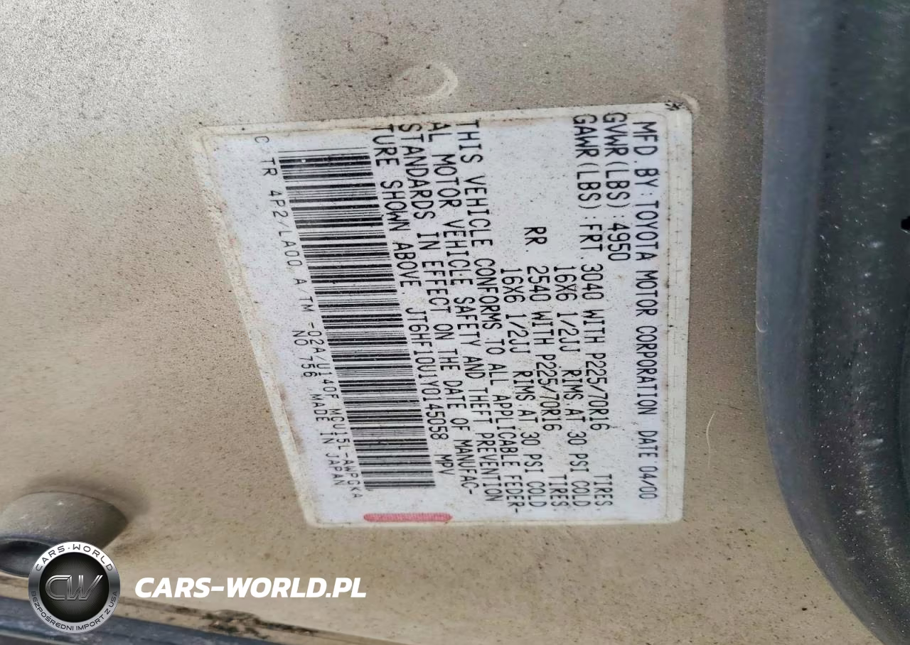 2000 Lexus Rx 300 VIN:JT6HF10U1Y0145058 - 13