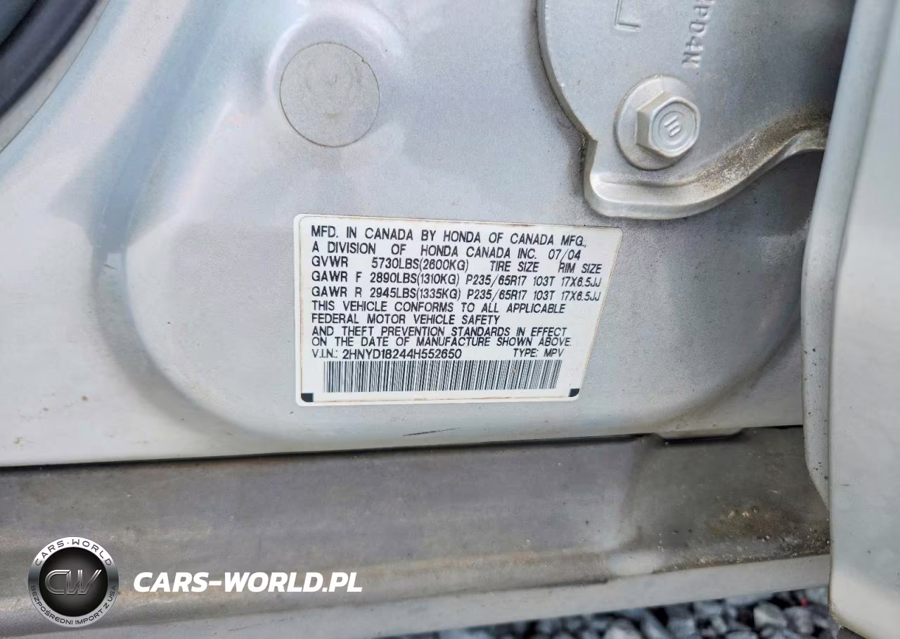 2004 Acura Mdx VIN:2HNYD18244H552650 - 13