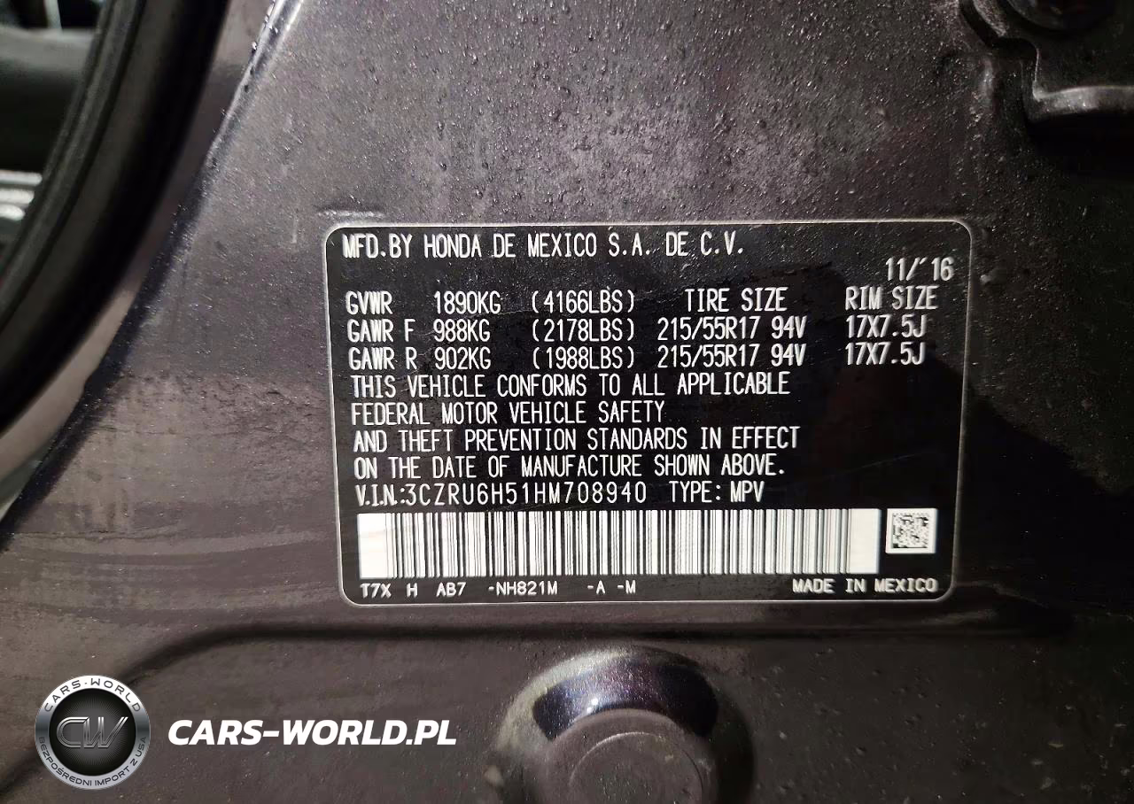 2017 Honda Hr-V Ex VIN:3CZRU6H51HM708940 - 13