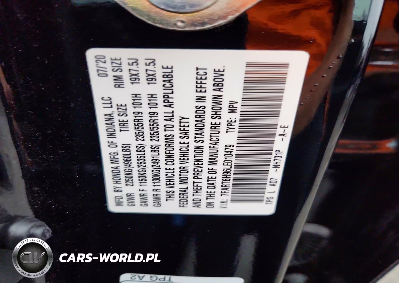 2020 Honda Cr-V Touring VIN:7FART6H96LE010479 - 13