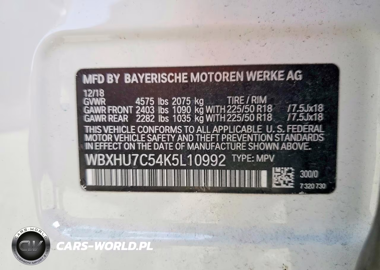 2019 BMW X1 Sdrive28I VIN:WBXHU7C54K5L10992 - 12
