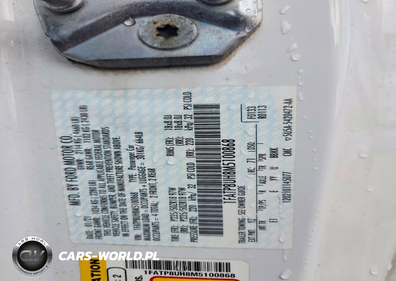 2021 Ford Mustang VIN:1FATP8UH8M5100868 - 12