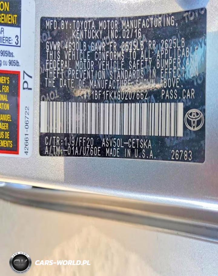 2016 Toyota Camry Se VIN:4T1BF1FKXGU207662 - 12