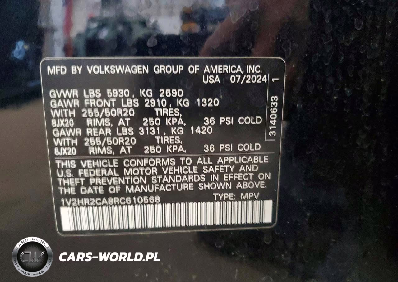 2024 Volkswagen Atlas Se VIN:1V2HR2CA8RC610568 - 13