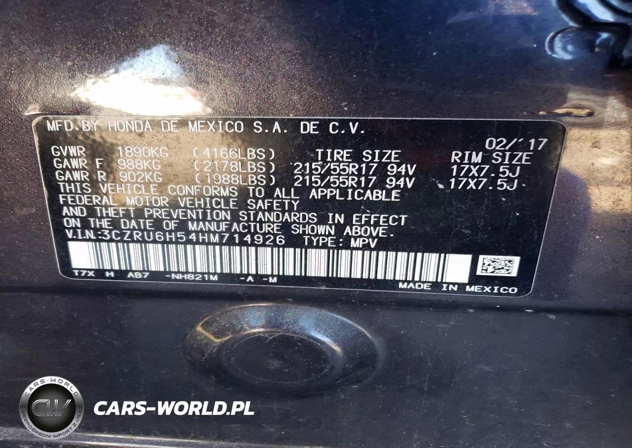 2017 Honda Hr-V Ex VIN:3CZRU6H54HM714926 - 13