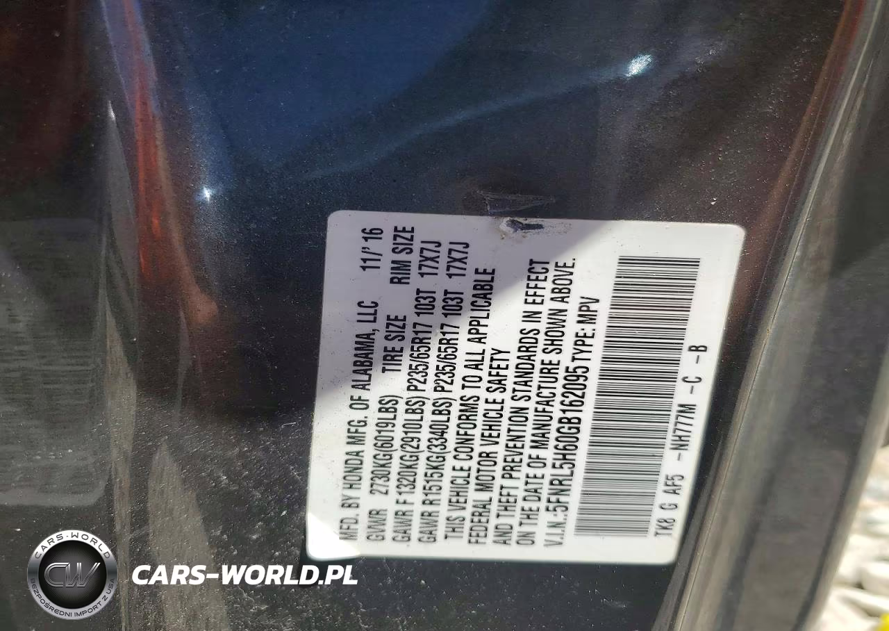 2016 Honda Odyssey Exl VIN:5FNRL5H60GB162095 - 13