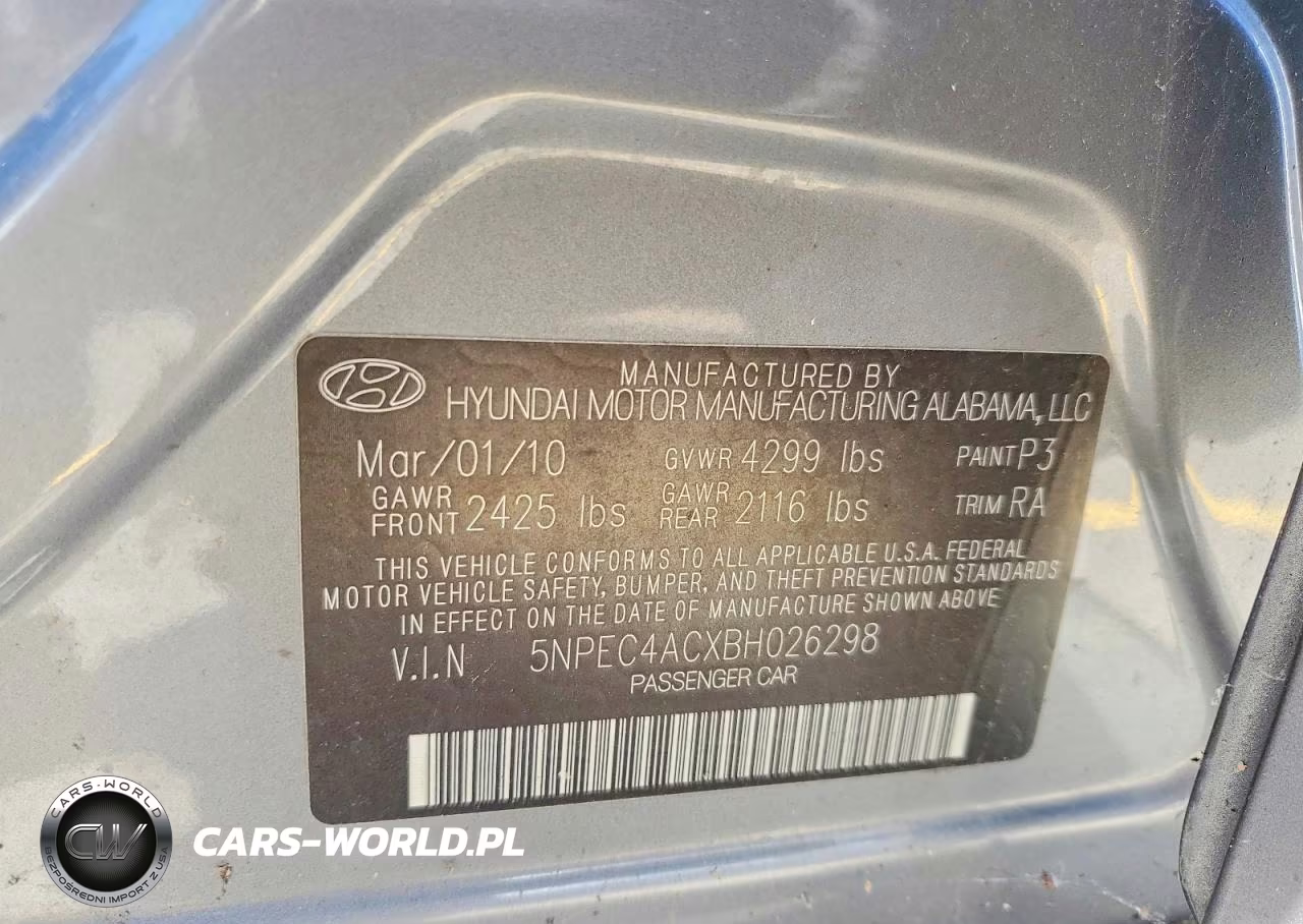 2011 Hyundai Sonata Se VIN:5NPEC4ACXBH026298 - 13