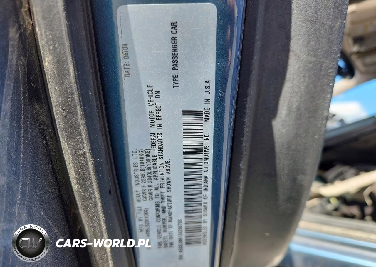 2005 Subaru Legacy Gt VIN:4S3BL686154206763 - 12
