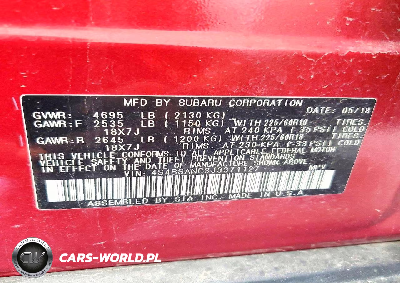 2018 Subaru Outback 2.5I Limited VIN:4S4BSANC3J3371127 - 13