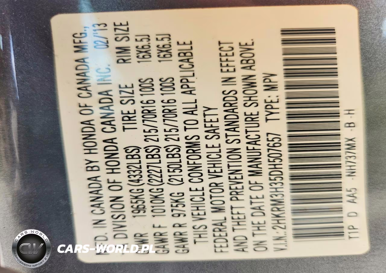 2013 Honda Cr-V Lx VIN:2HKRM3H35DH507657 - 12