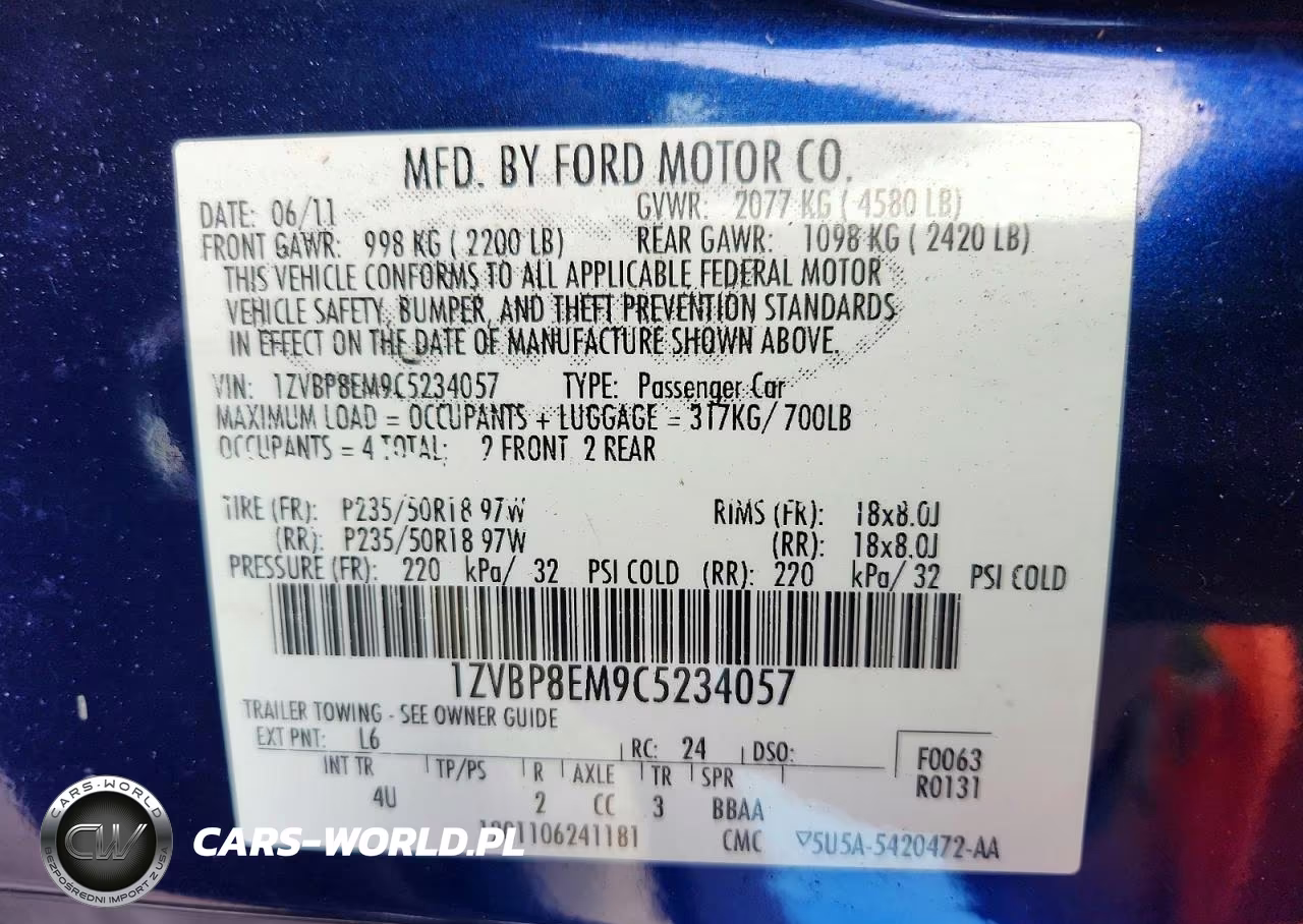 2012 Ford Mustang VIN:1ZVBP8EM9C5234057 - 14