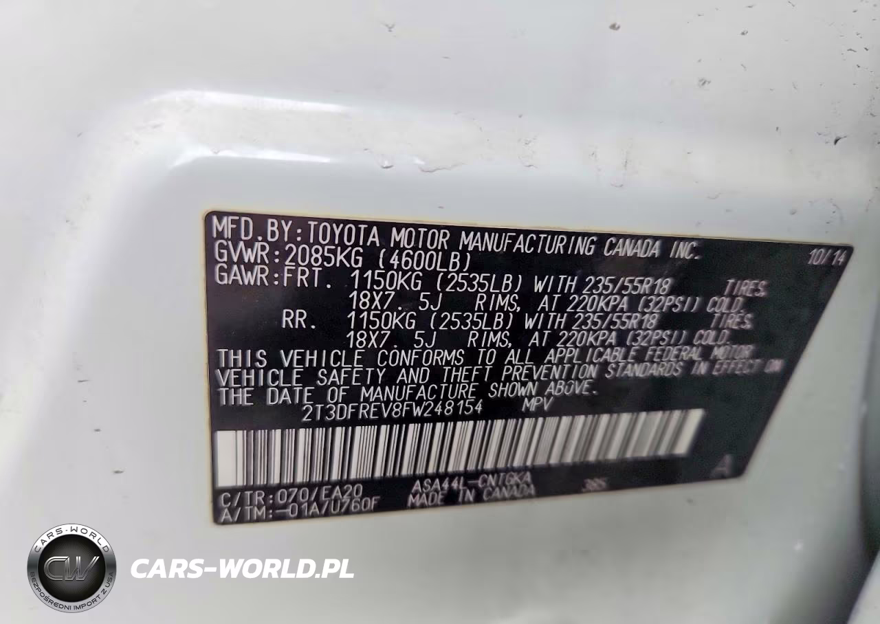 2015 Toyota Rav4 Limited VIN:2T3DFREV8FW248154 - 12
