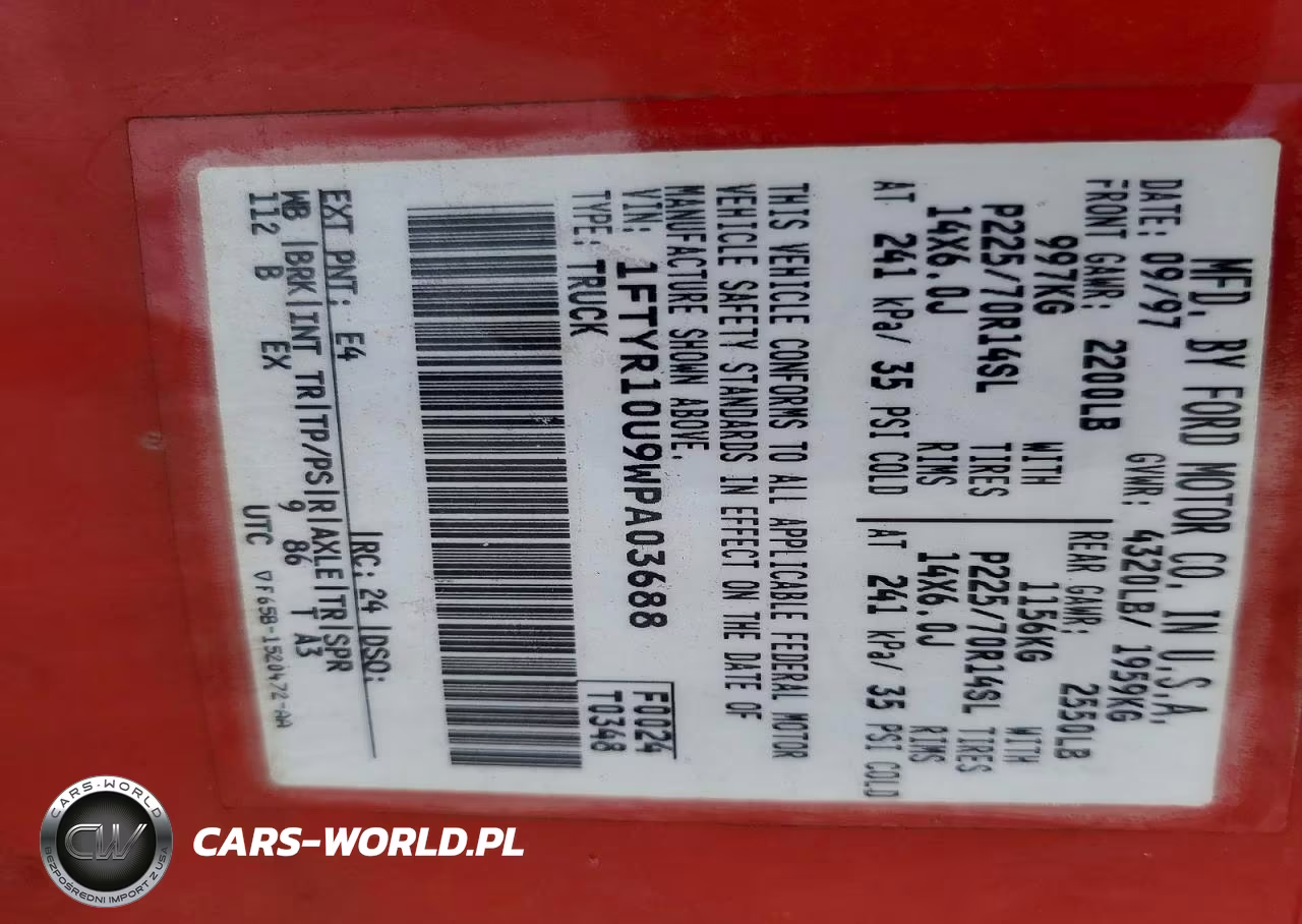 1998 Ford Ranger VIN:1FTYR10U9WPA03688 - 12