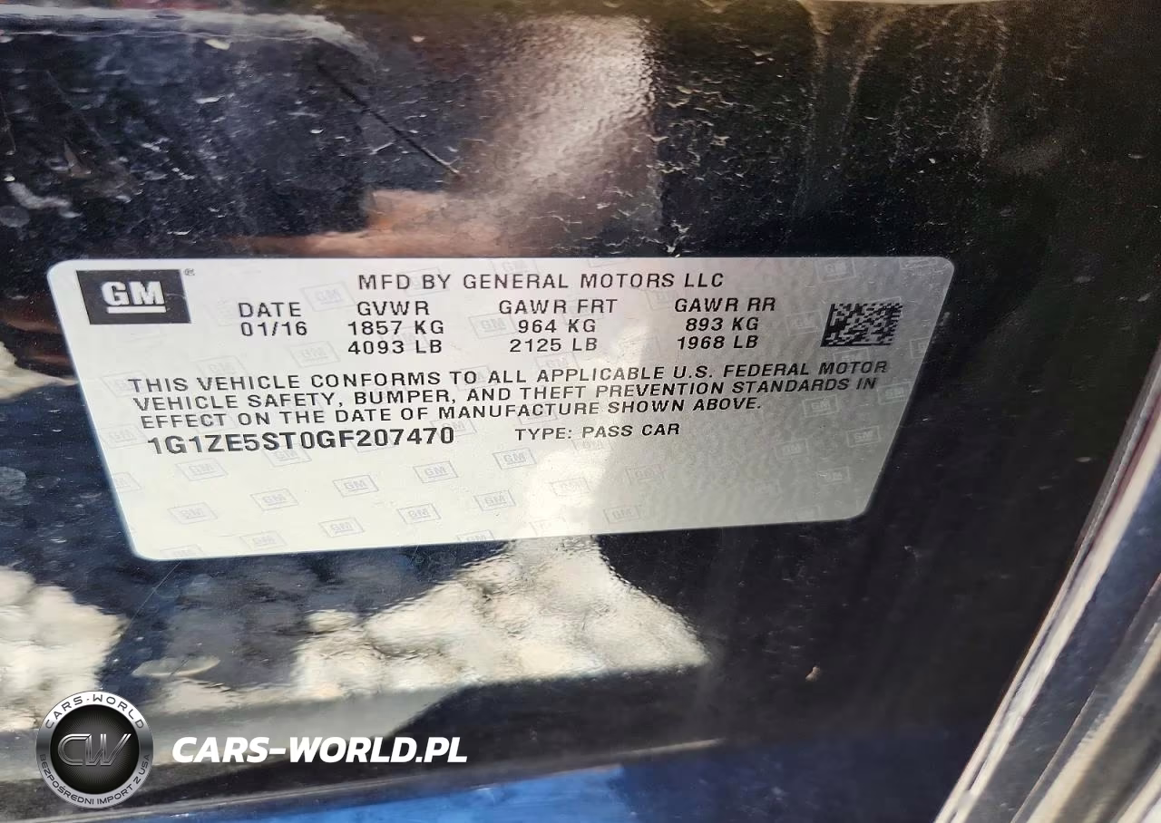 2016 Chevrolet Malibu Lt VIN:1G1ZE5ST0GF207470 - 12