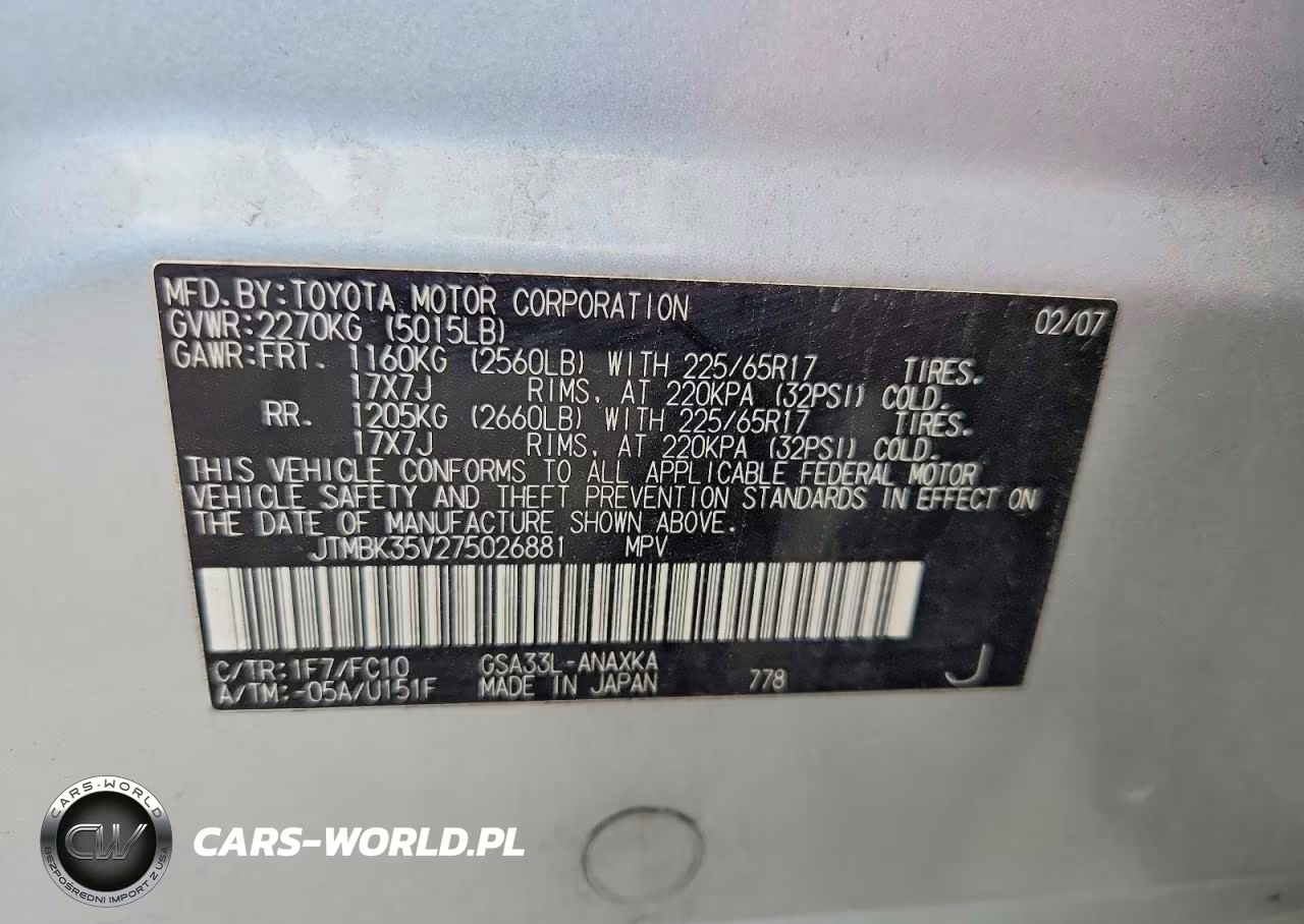 2007 Toyota Rav4 Base VIN:JTMBK35V275026881 - 13