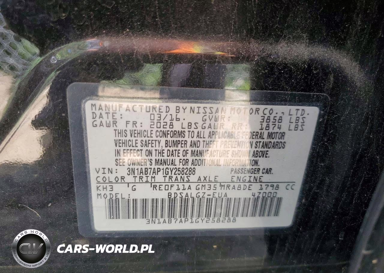 2016 Nissan Sentra Sl VIN:3N1AB7AP1GY258288 - 12
