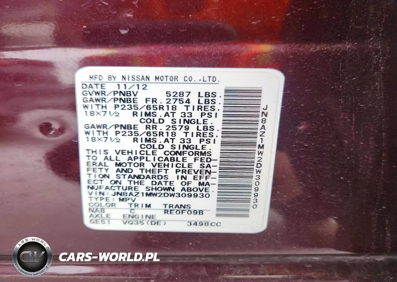 2013 Nissan Murano VIN:JN8AZ1MW2DW309930 - 14