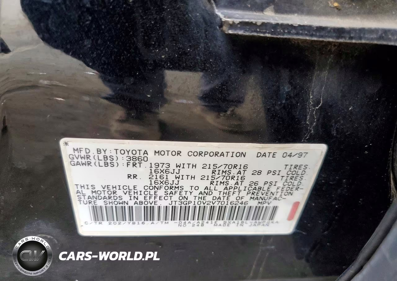 1997 Toyota Rav4 Base VIN:JT3GP10V2V7016246 - 12