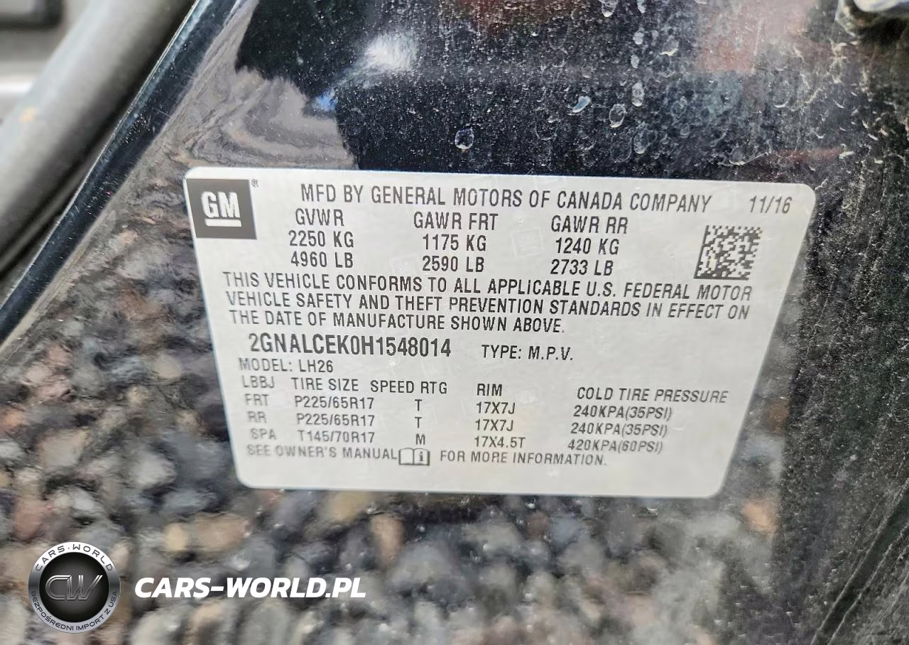 2017 Chevrolet Equinox Lt VIN:2GNALCEK0H1548014 - 14