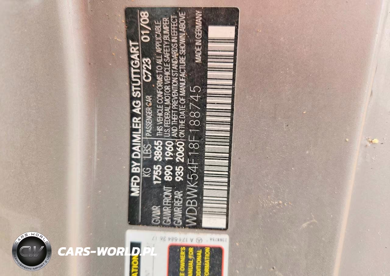 2008 Mercedes-Benz Slk 280 VIN:WDBWK54F18F188745 - 12