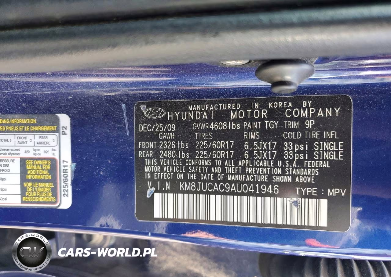2010 Hyundai Tucson Gls VIN:KM8JUCAC9AU041946 - 12
