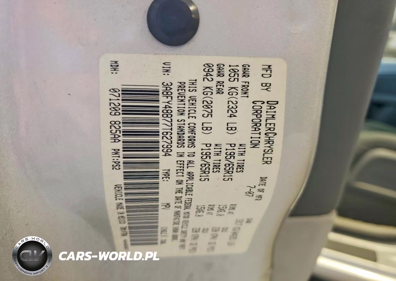 2007 Chrysler Pt Cruiser VIN:3A8FY48B77T627994 - 13