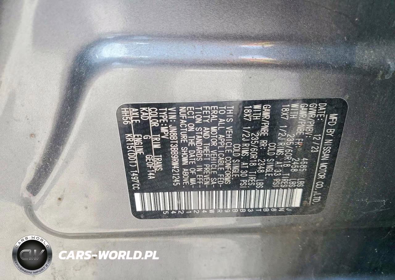 2024 Nissan Rogue Sv VIN:JN8BT3BB9RW421245 - 14