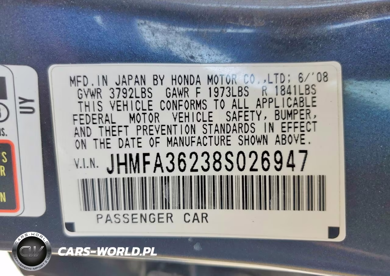 2008 Honda Civic Hybrid VIN:JHMFA36238S026947 - 12