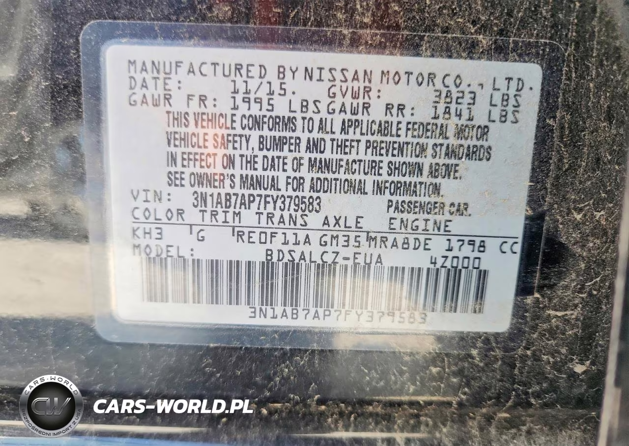 2015 Nissan Sentra S VIN:3N1AB7AP7FY379583 - 13