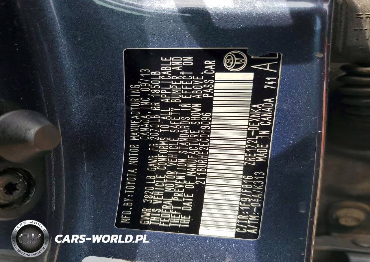 2014 Toyota Corolla Le VIN:2T1BURHE2EC019096 - 13