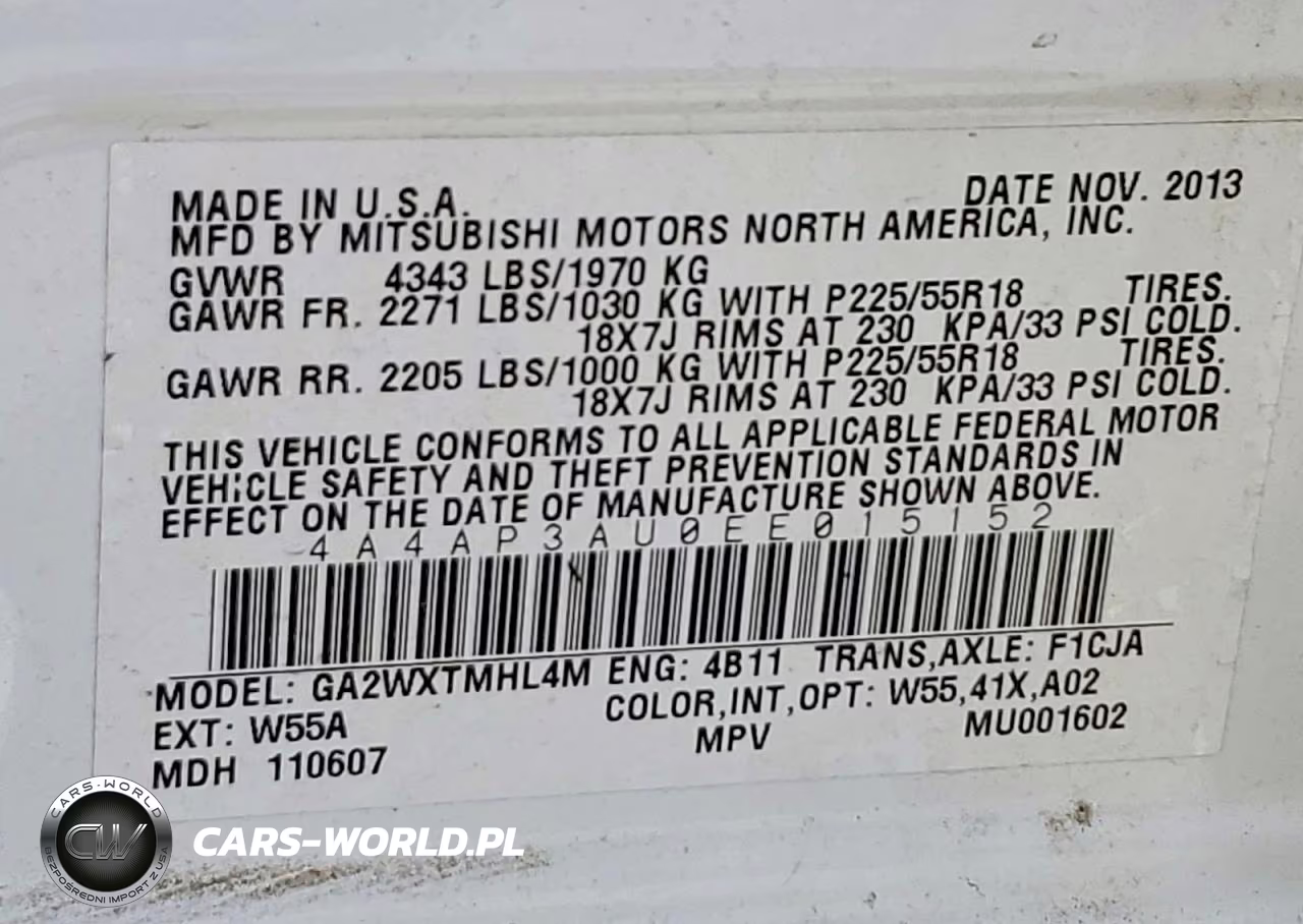 2014 Mitsubishi Outlander Sport Es VIN:4A4AP3AU0EE015152 - 13