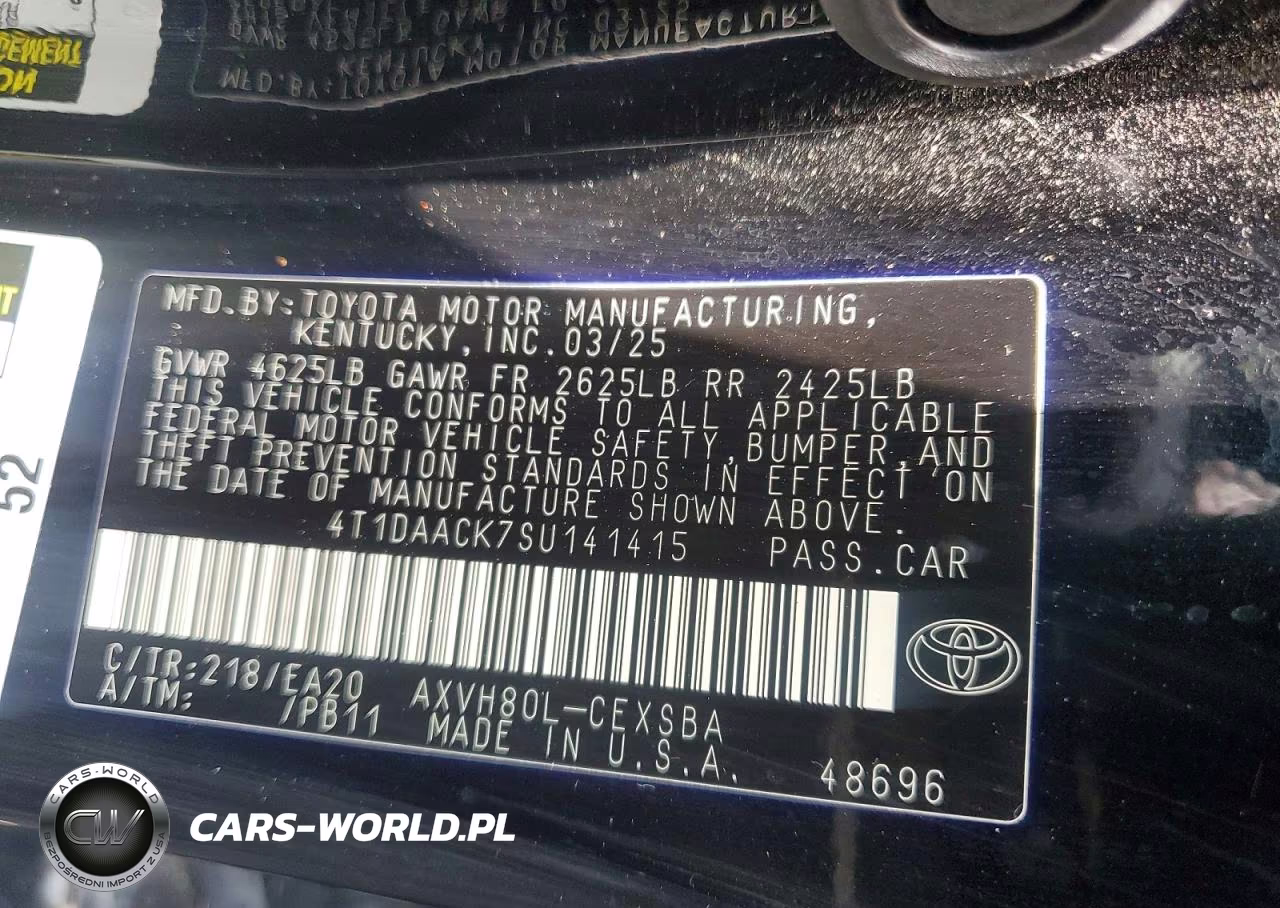 2025 Toyota Camry Se VIN:4T1DAACK7SU141415 - 12