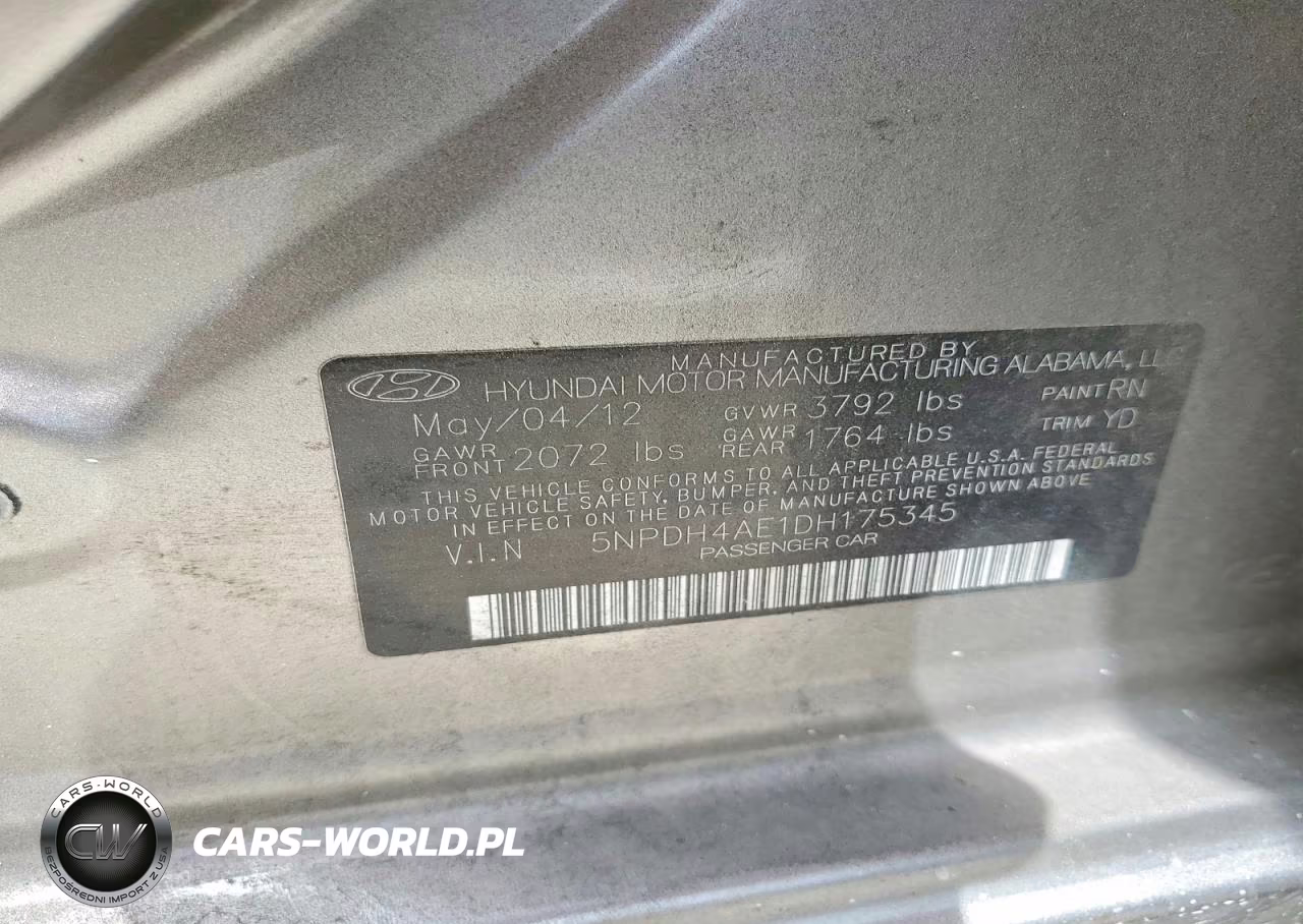 2013 Hyundai Elantra Gls VIN:5NPDH4AE1DH175345 - 13