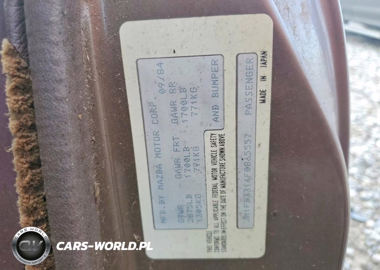 1985 Mazda Rx7 12A VIN:JM1FB3316F0865557 - 13