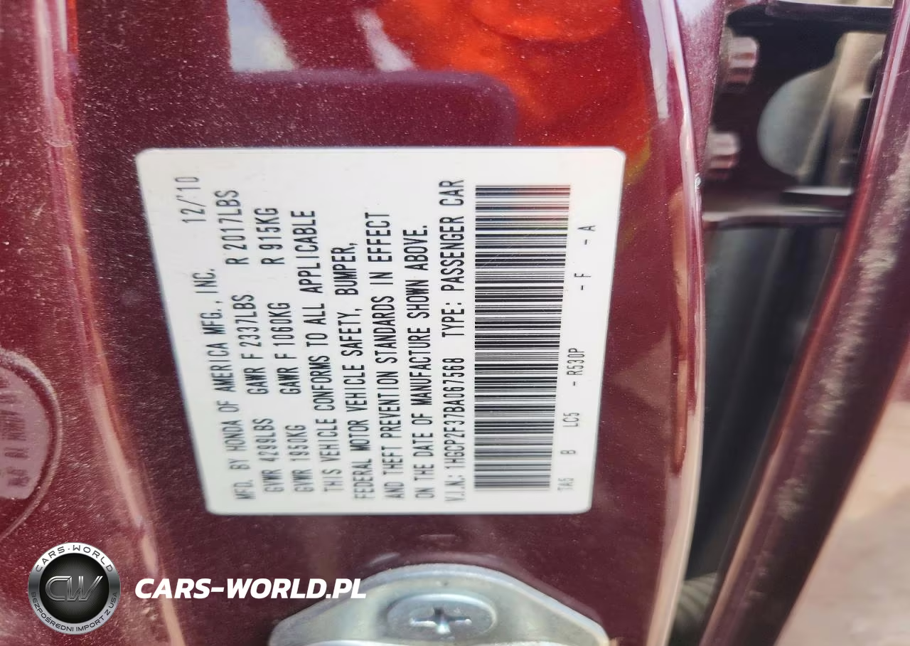 2011 Honda Accord Lx VIN:1HGCP2F37BA067568 - 12