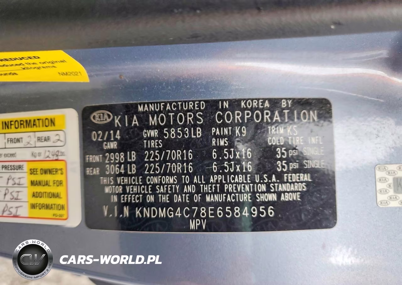 2014 Kia Sedona VIN:KNDMG4C78E6584956 - 13