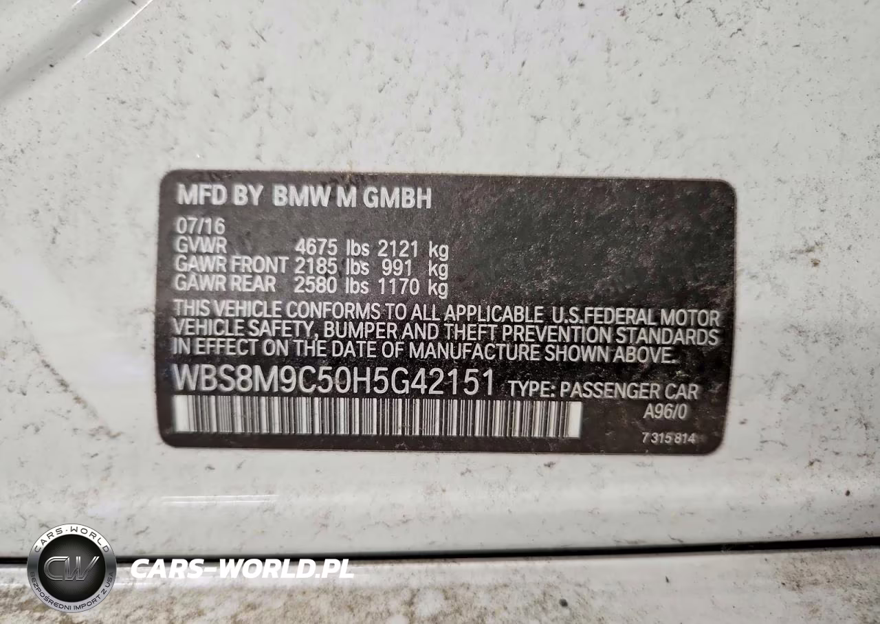 2017 BMW M3 VIN:WBS8M9C50H5G42151 - 12