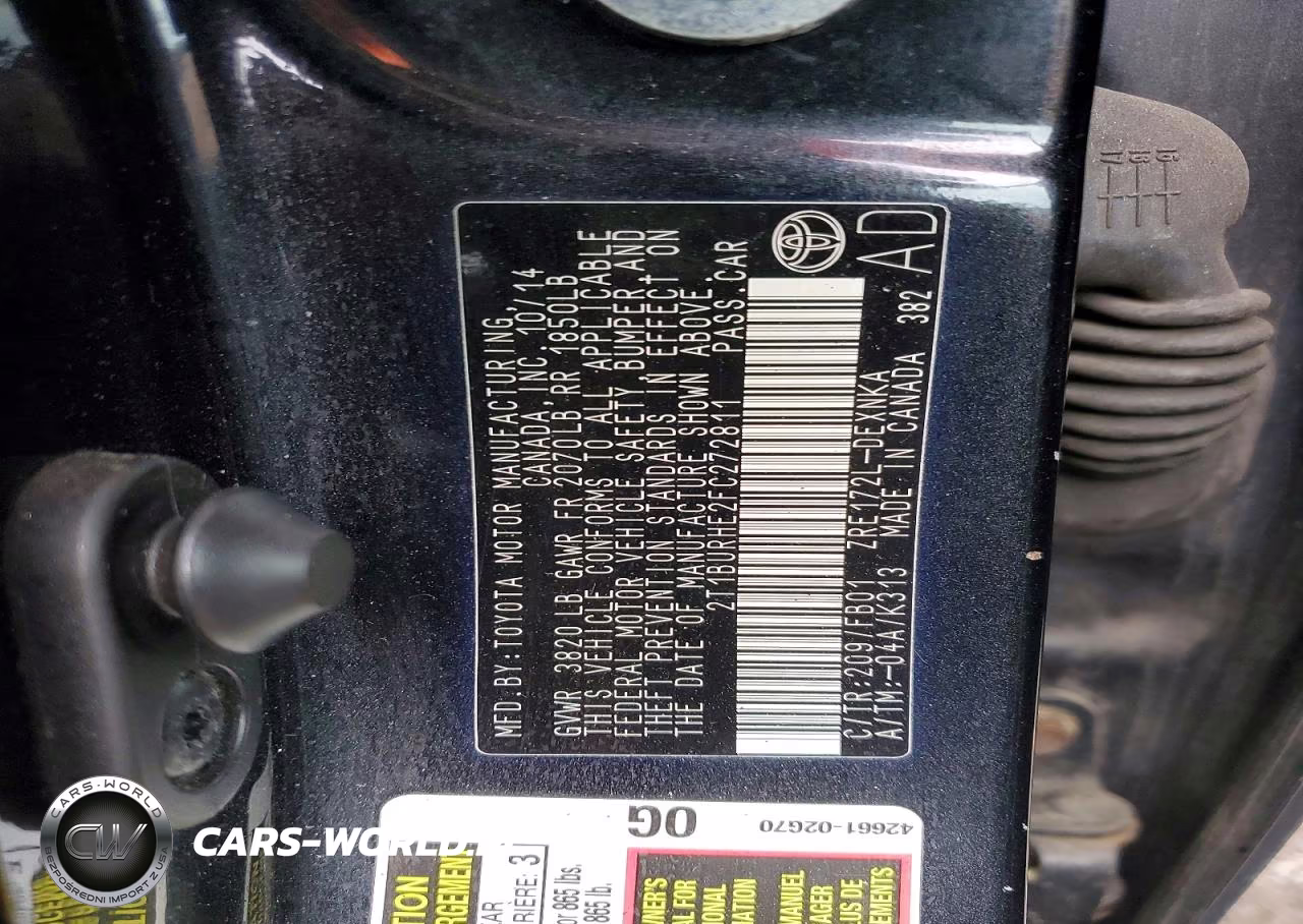 2015 Toyota Corolla Le VIN:2T1BURHE2FC272811 - 12