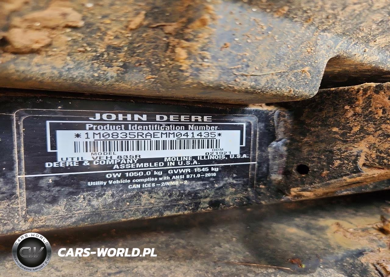 2021 John Deere Xuv835R VIN:1M0835RAEMM041435 - 10