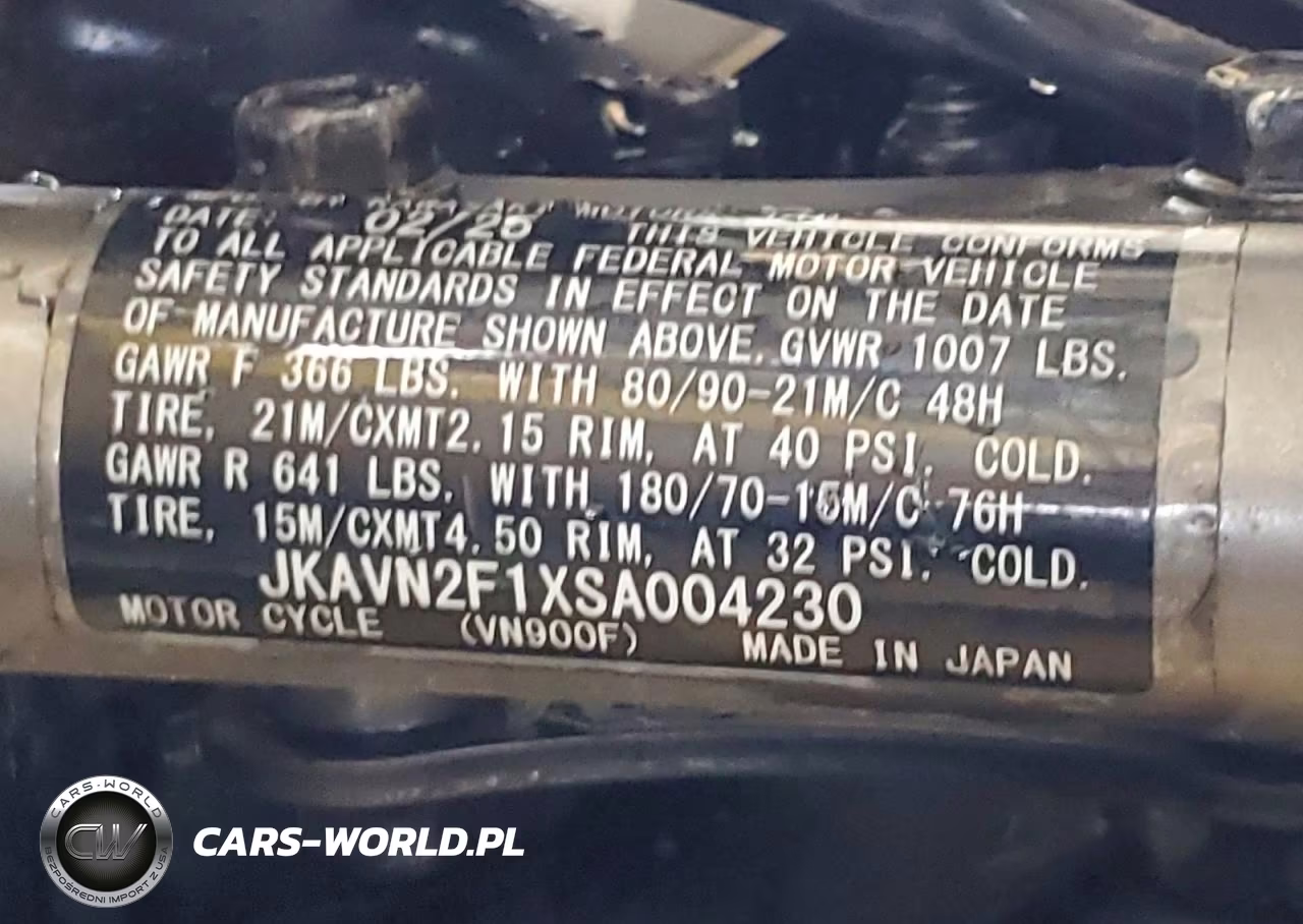 2025 Kawasaki Vn900 F VIN:JKAVN2F1XSA004230 - 9