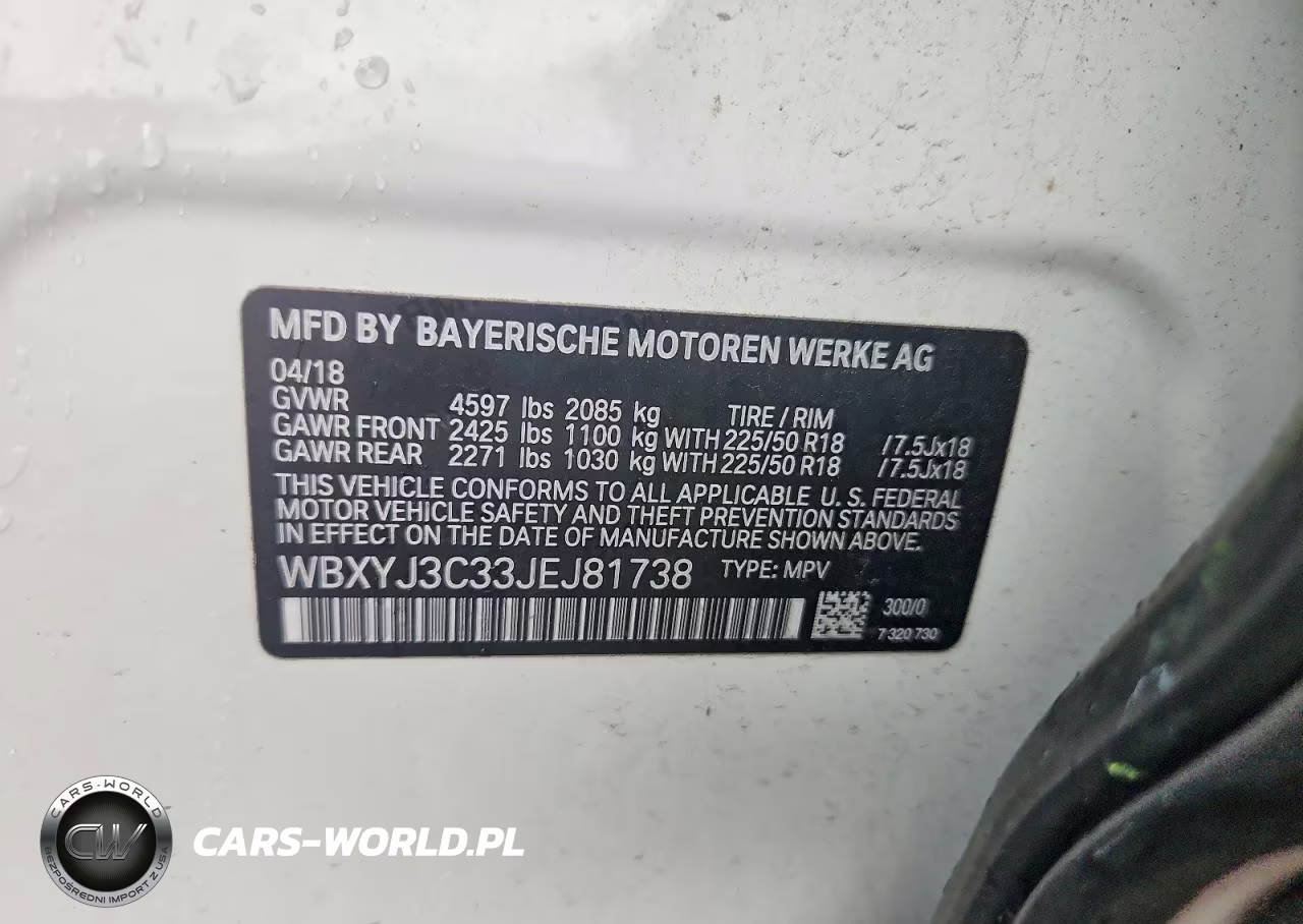 2018 BMW X2 Sdrive28I VIN:WBXYJ3C33JEJ81738 - 12