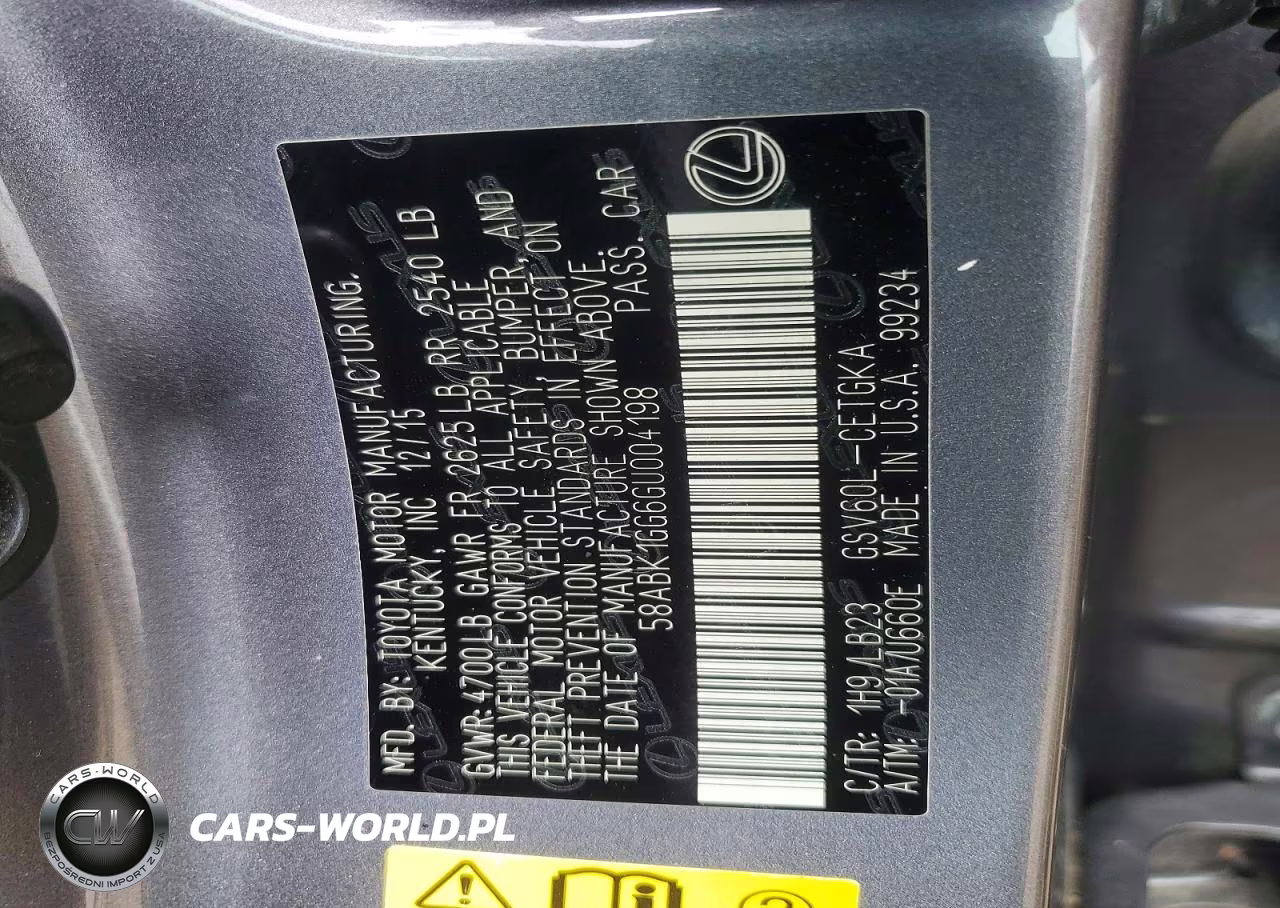 2016 Lexus Es 350 VIN:58ABK1GG6GU004198 - 12